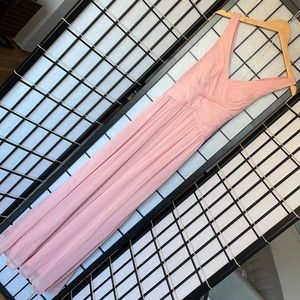 David’s Bridal Mesh Long Dress with Crisscross Back Ballet